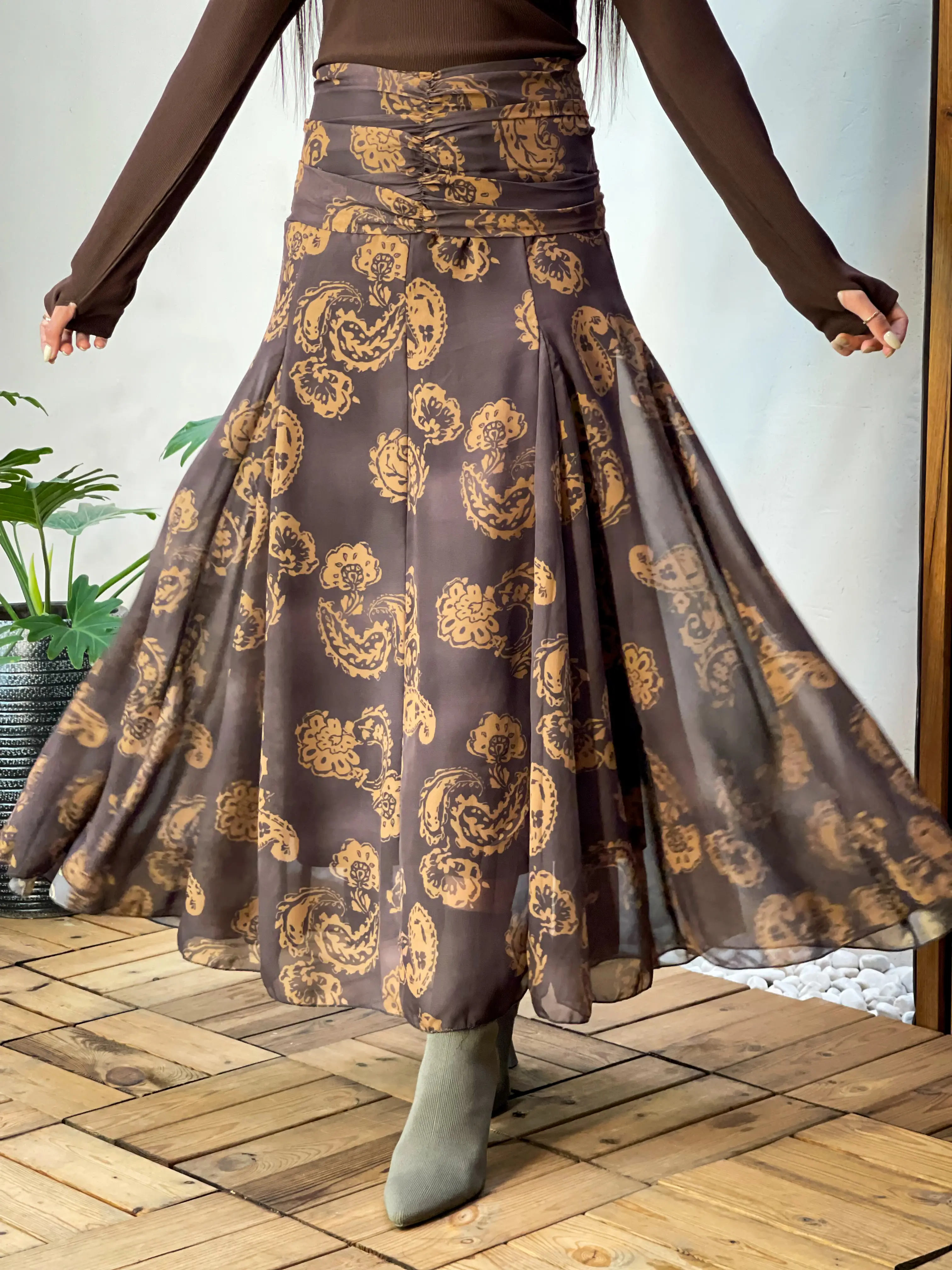 دامن استر دار حریر دراپه